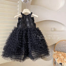 Vestido Infantil de Borboletas de PaetĂȘ